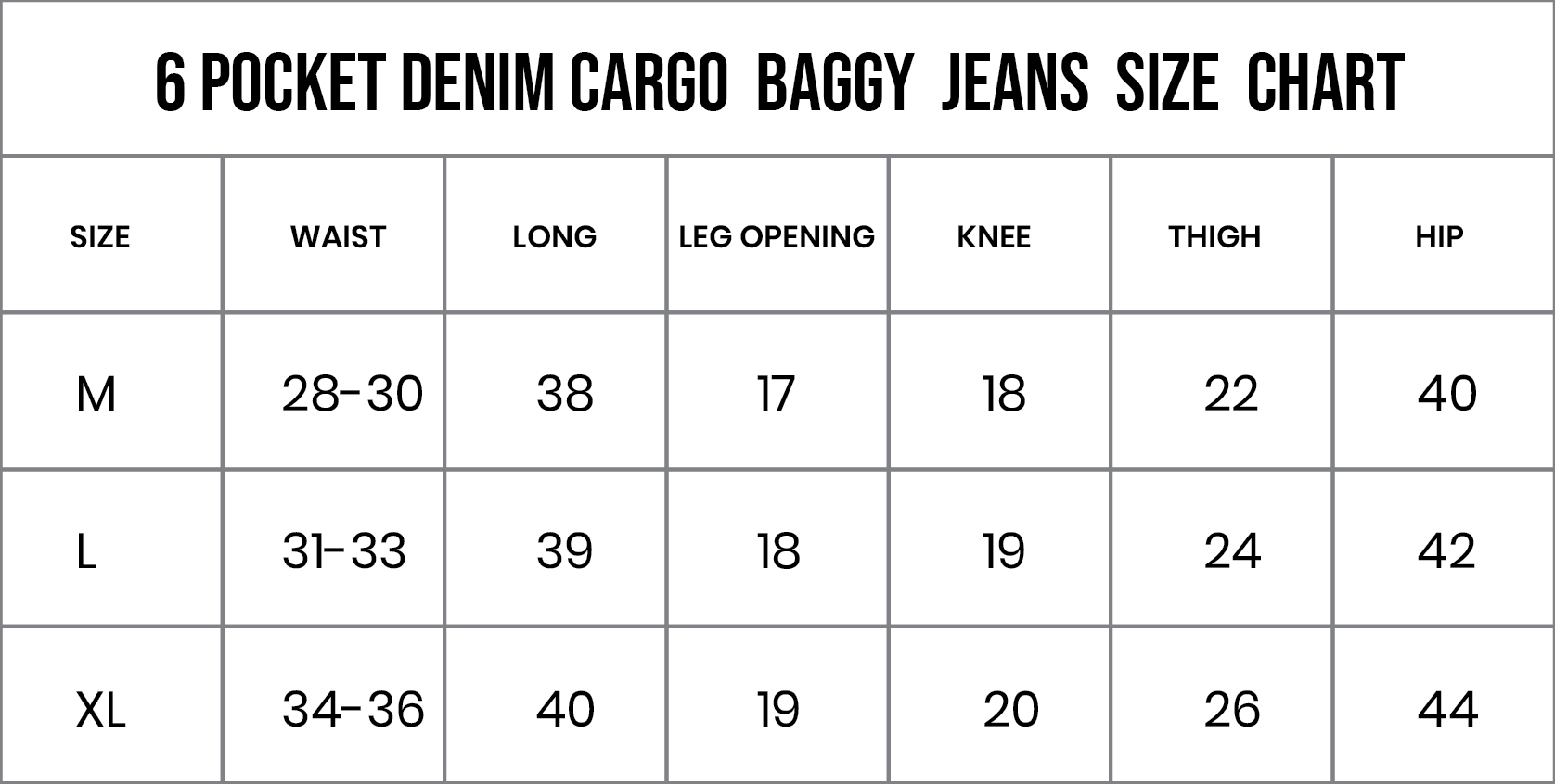 6 pocket baggy size chart-01